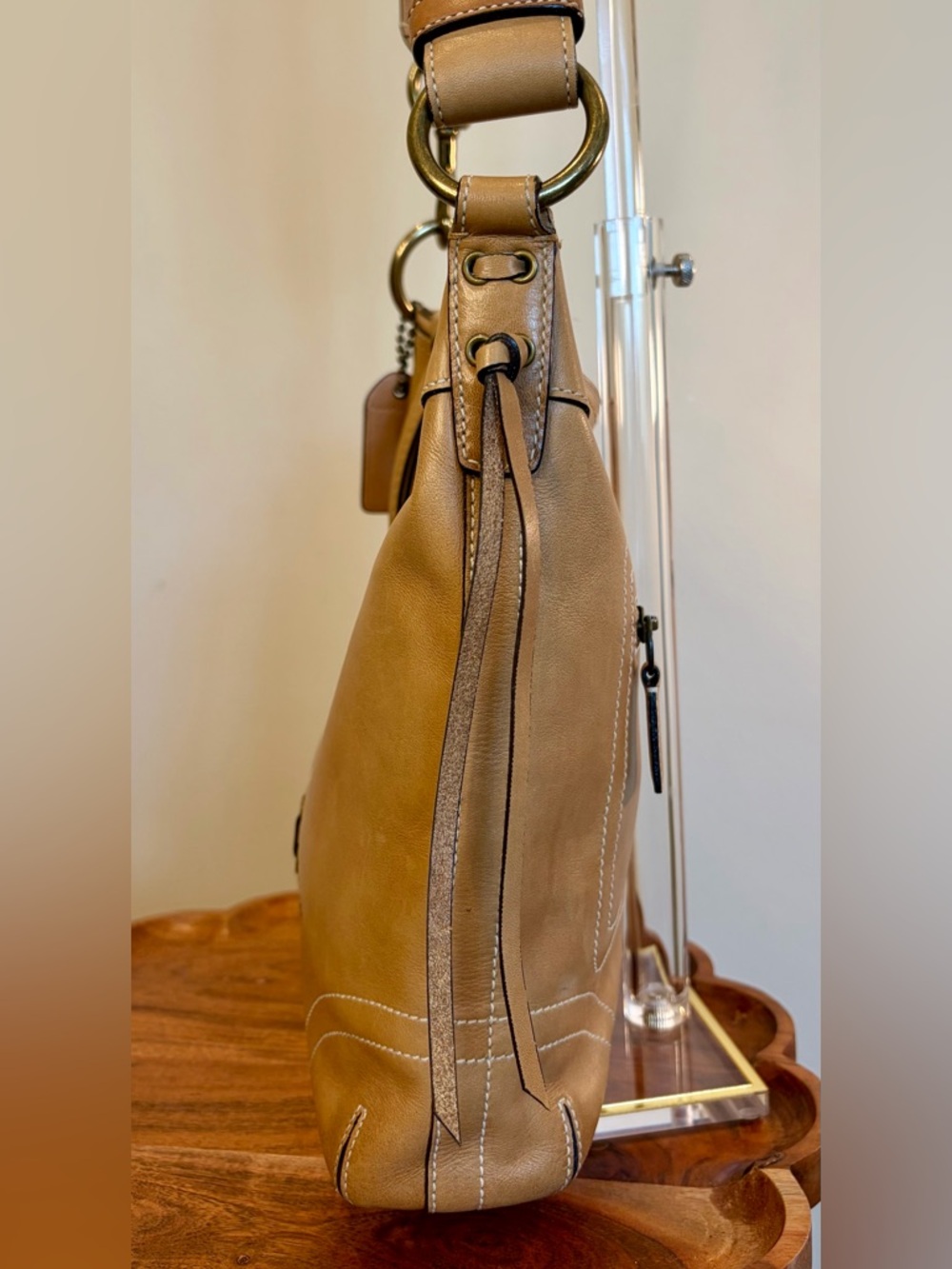 Vintage COACH Saddle Brown Chelsea Laced Shoulder Bag 10399 - Picture 11 of 17